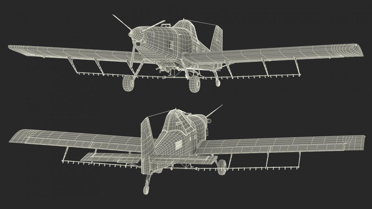 Agricultural Aircraft White Rigged 3D model