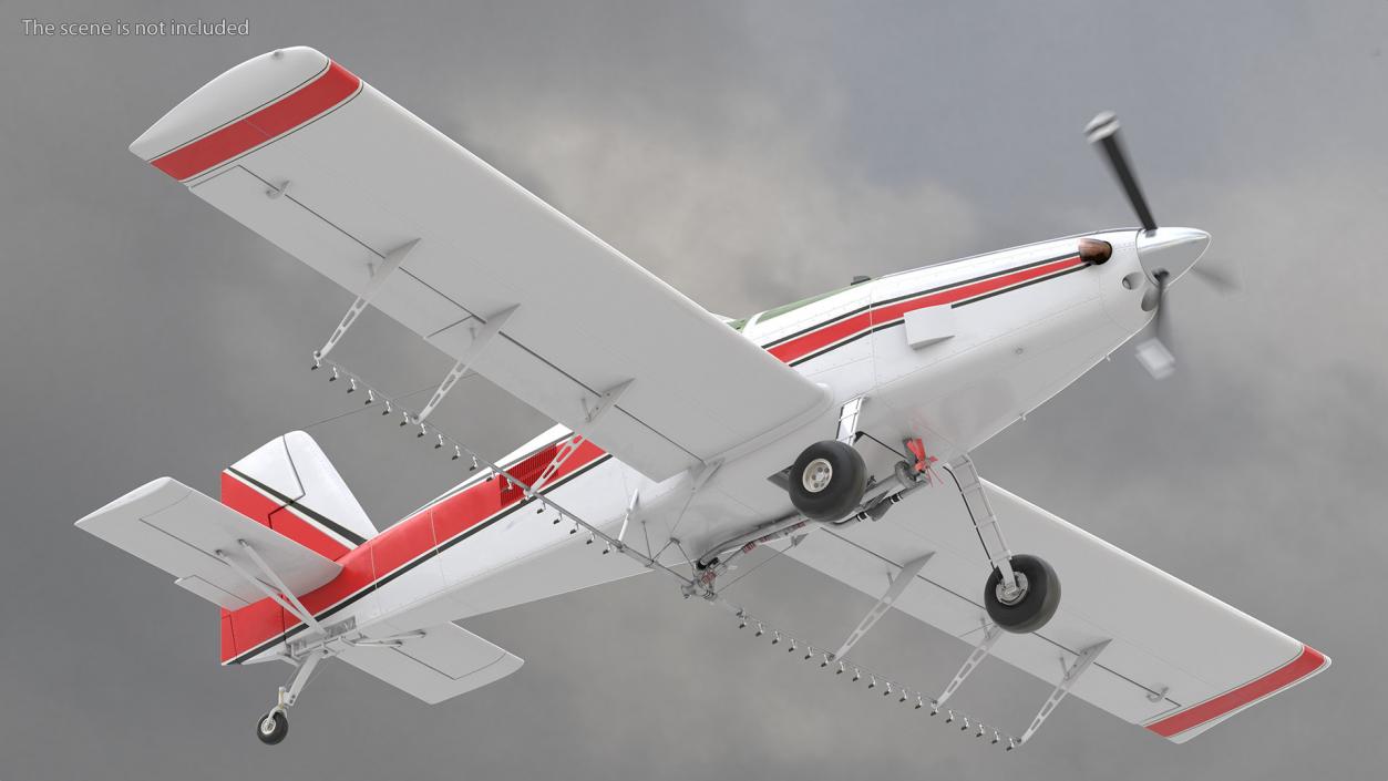 Agricultural Aircraft White Rigged 3D model