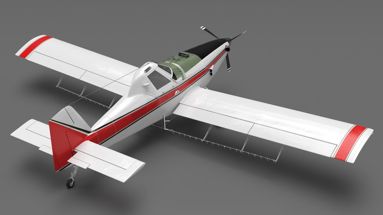 Agricultural Aircraft White Rigged 3D model