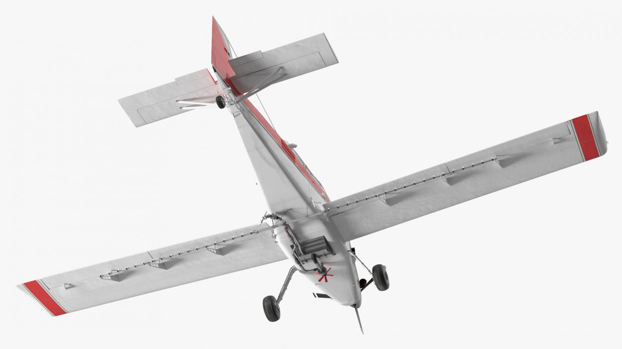 Agricultural Aircraft White Rigged 3D model