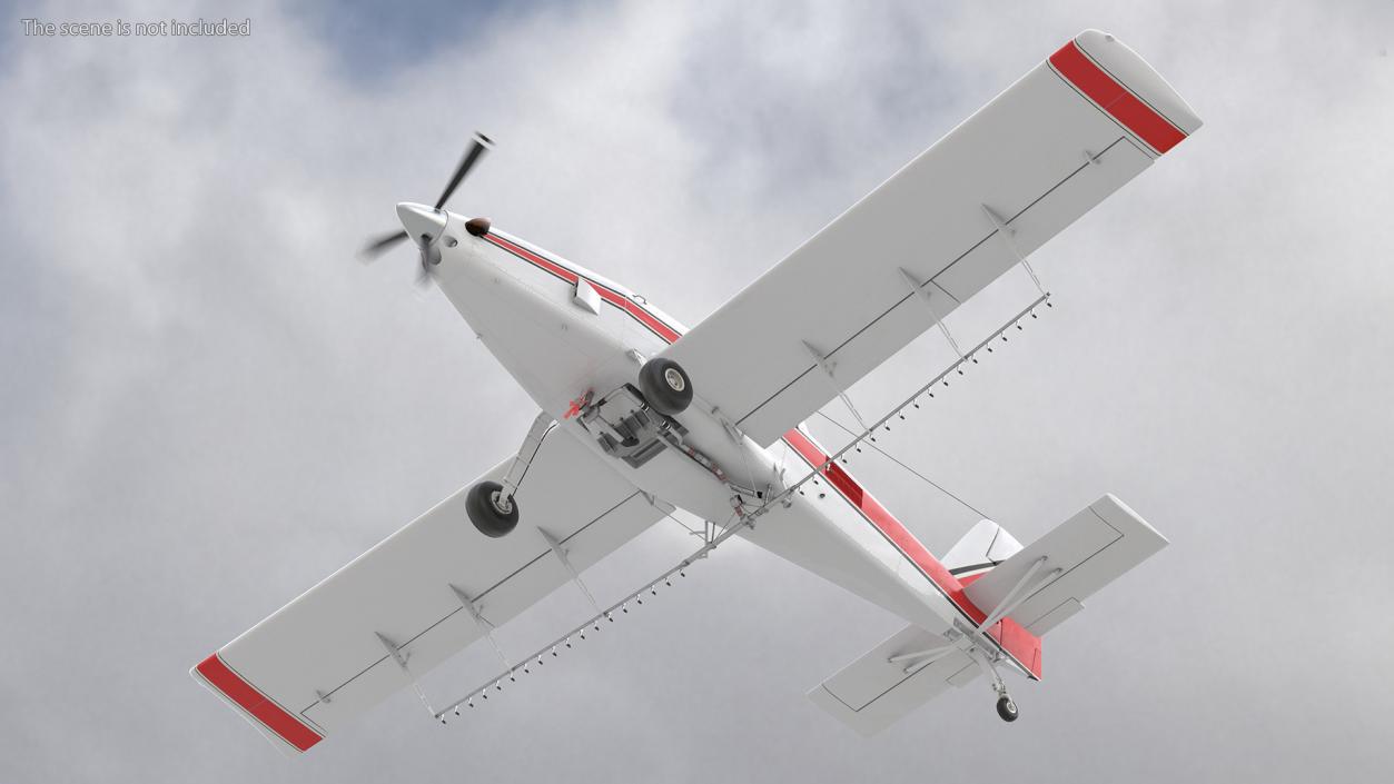 Agricultural Aircraft White Rigged 3D model