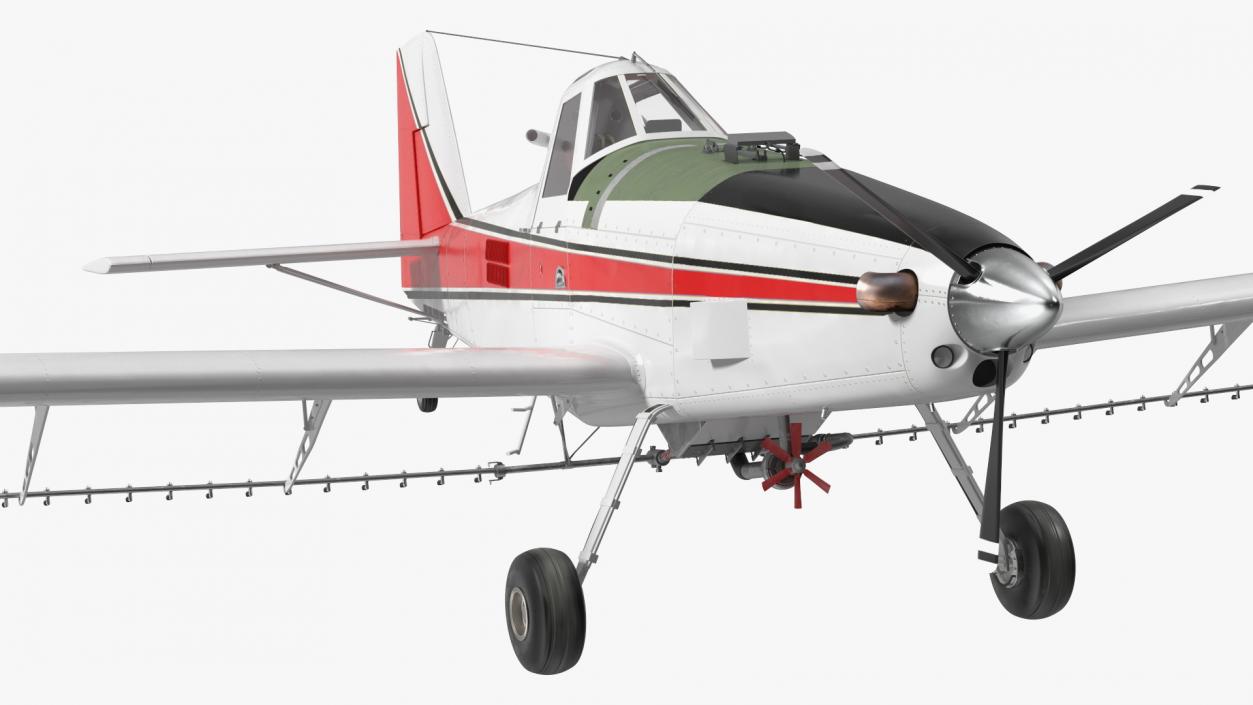 Agricultural Aircraft White Rigged 3D model