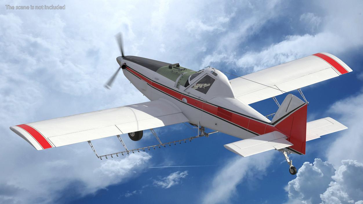 Agricultural Aircraft White Rigged 3D model