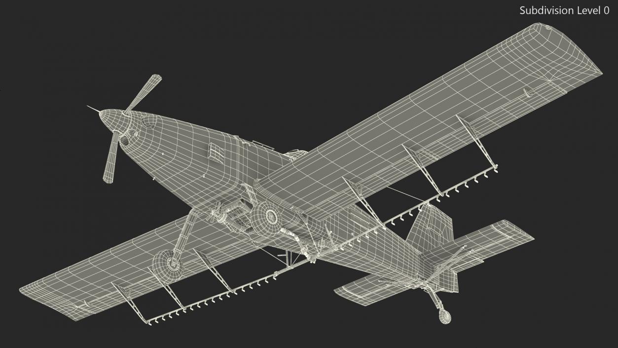 Agricultural Aircraft White Rigged 3D model