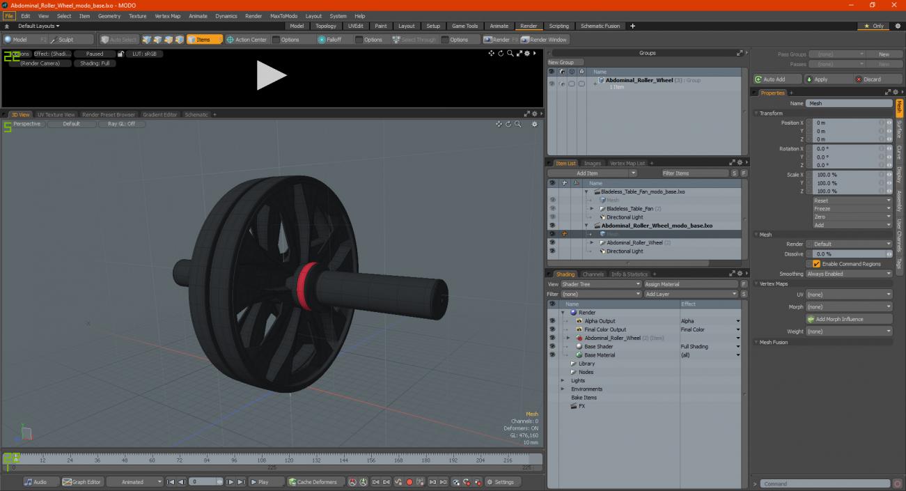 Abdominal Roller Wheel 3D