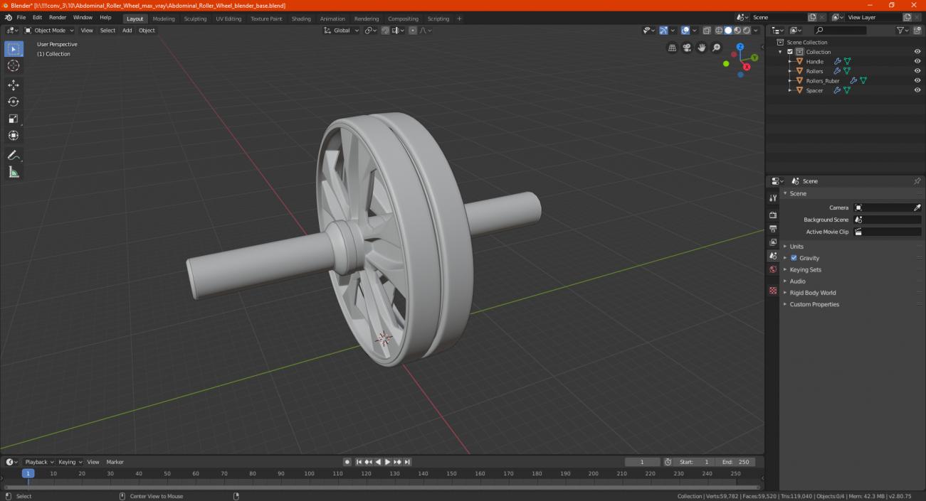 Abdominal Roller Wheel 3D