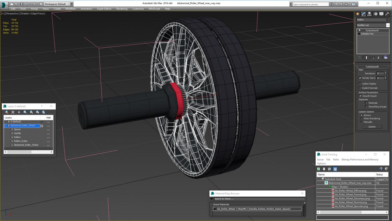 Abdominal Roller Wheel 3D