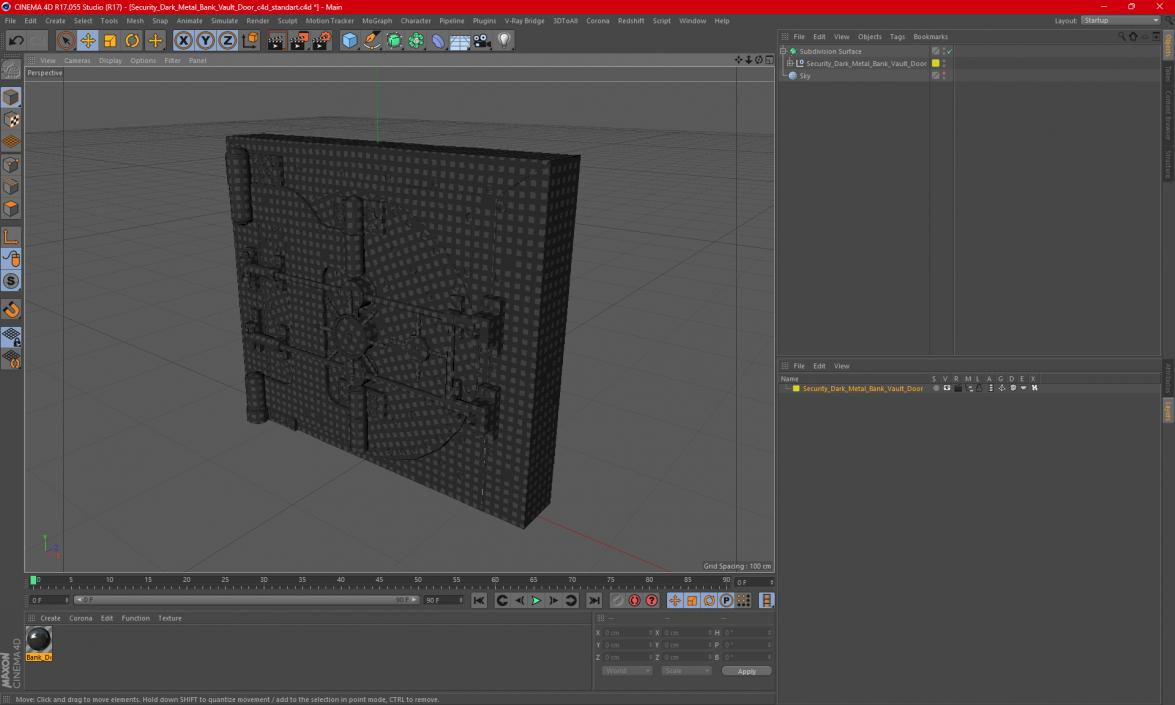 3D model Security Dark Metal Bank Vault Door