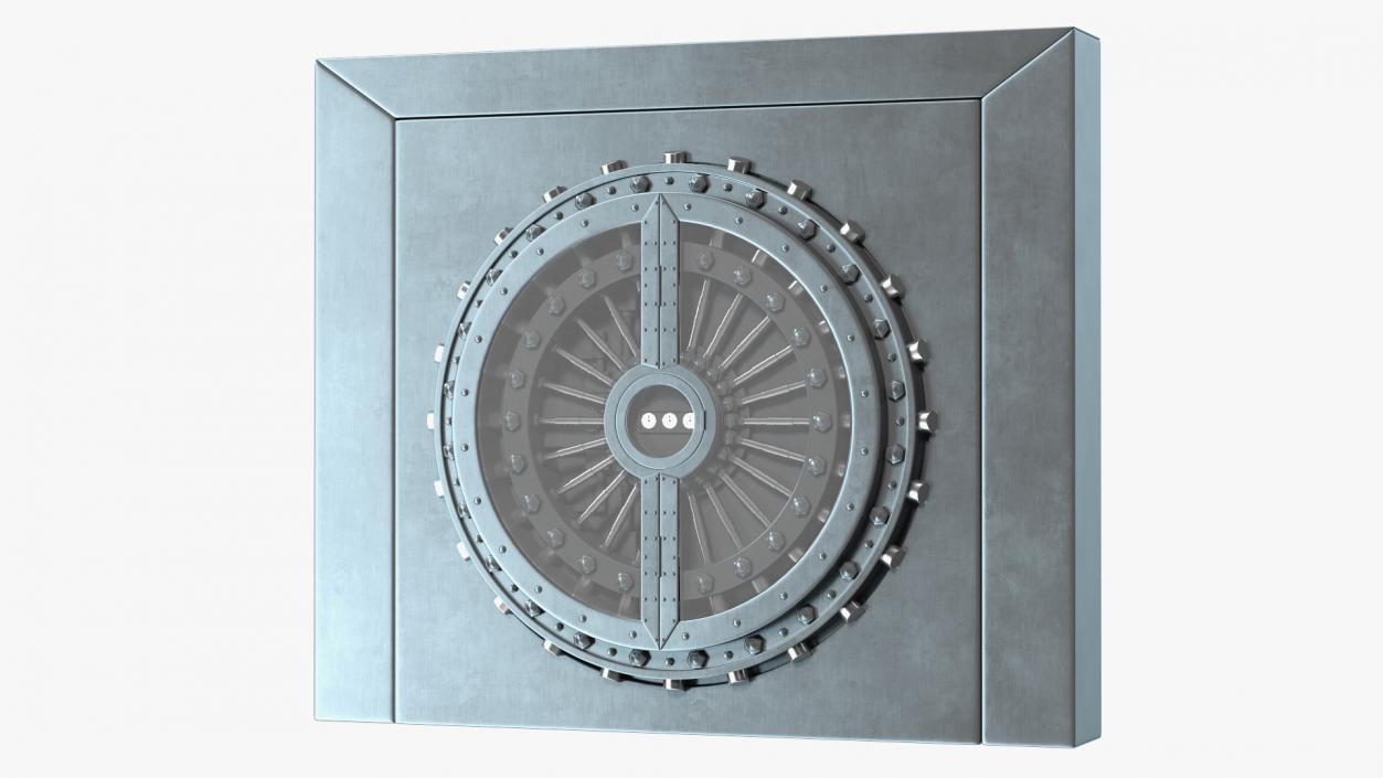 3D model Security Dark Metal Bank Vault Door