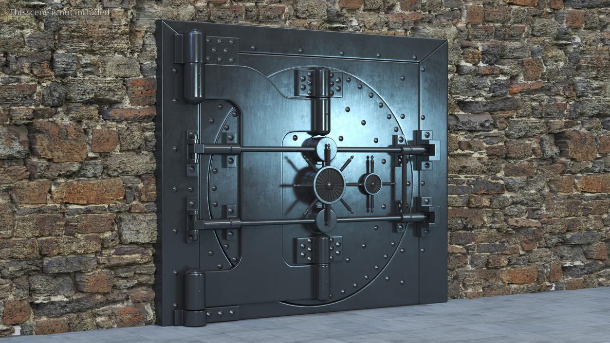 3D model Security Dark Metal Bank Vault Door