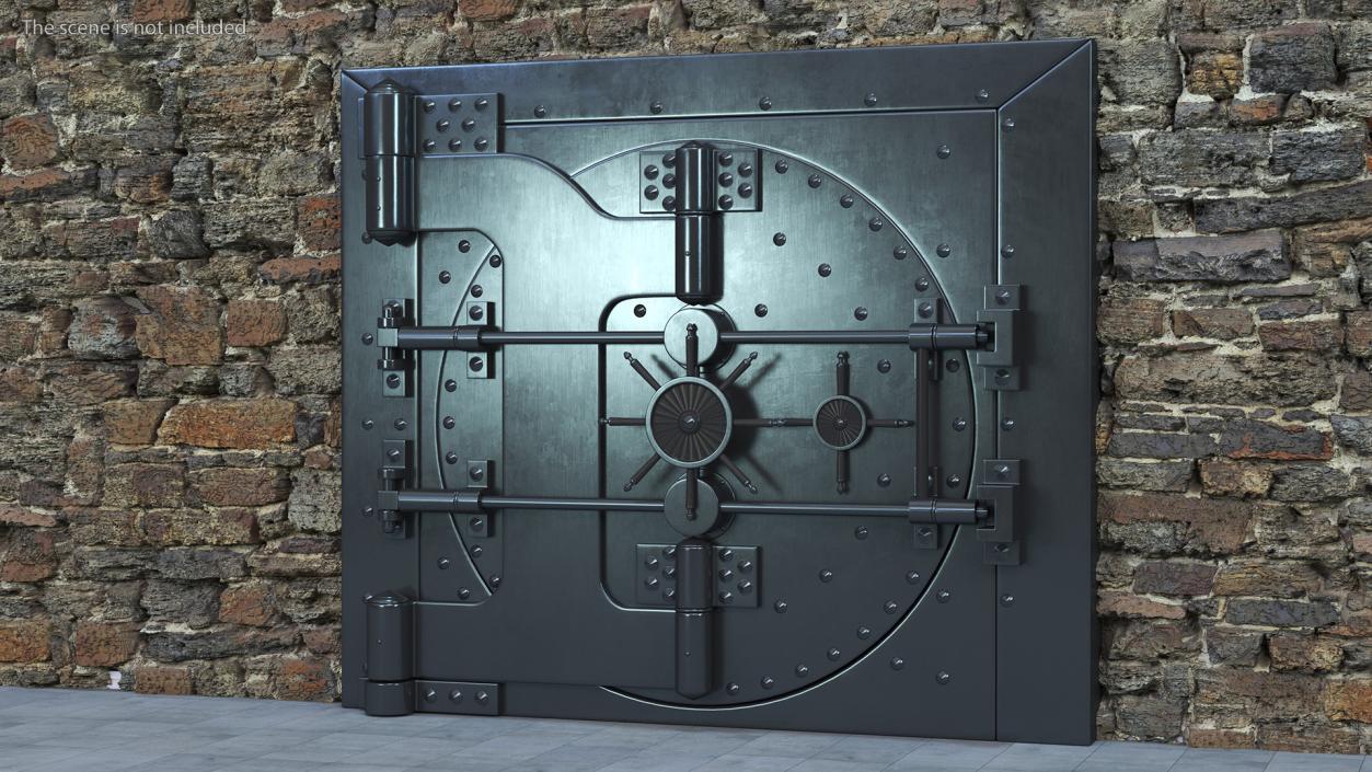 3D model Security Dark Metal Bank Vault Door