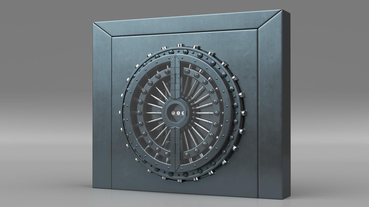 3D model Security Dark Metal Bank Vault Door