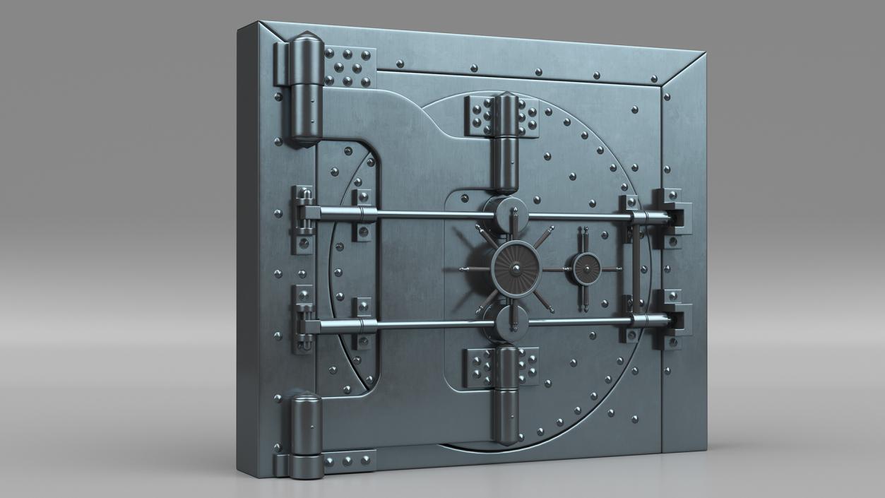 3D model Security Dark Metal Bank Vault Door