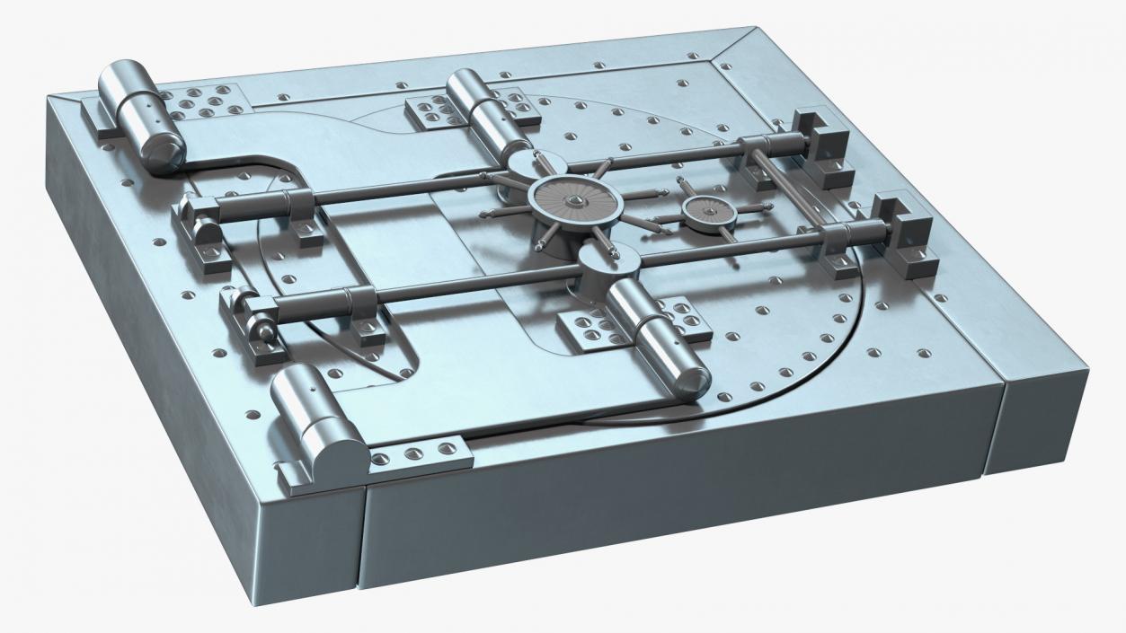 3D model Security Dark Metal Bank Vault Door