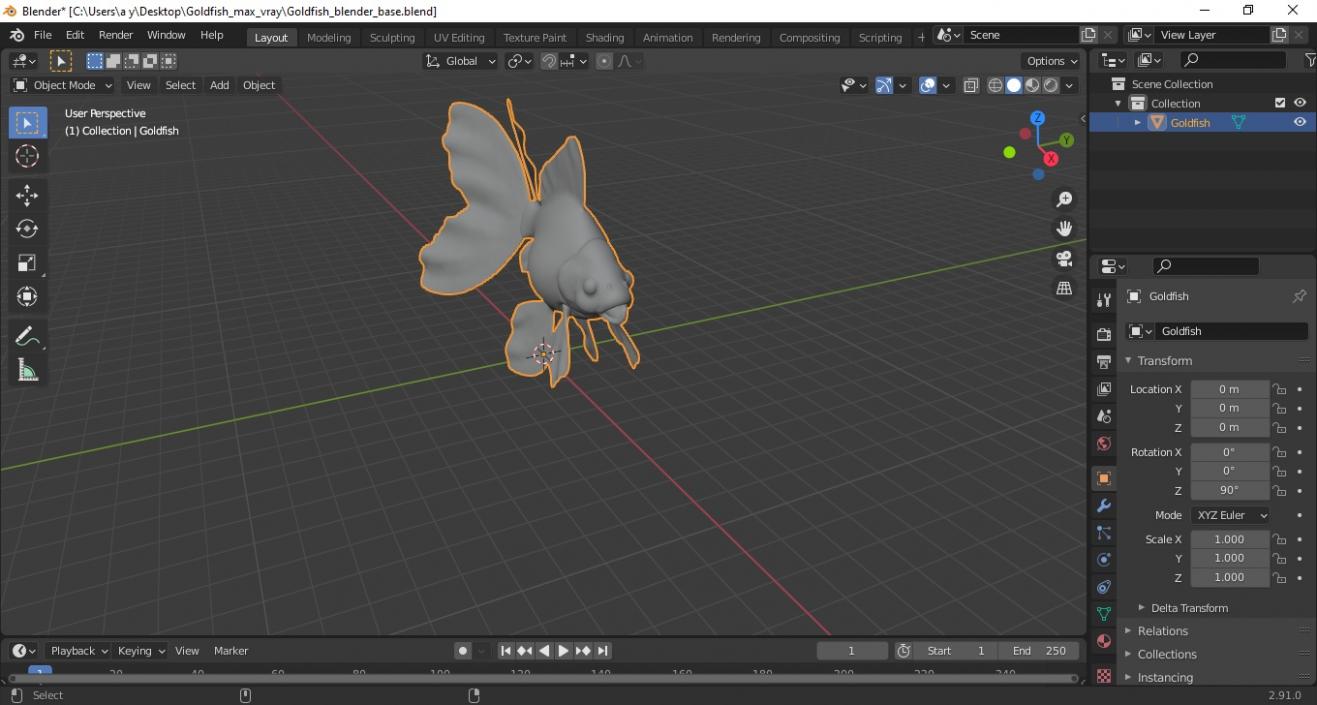 3D model Goldfish