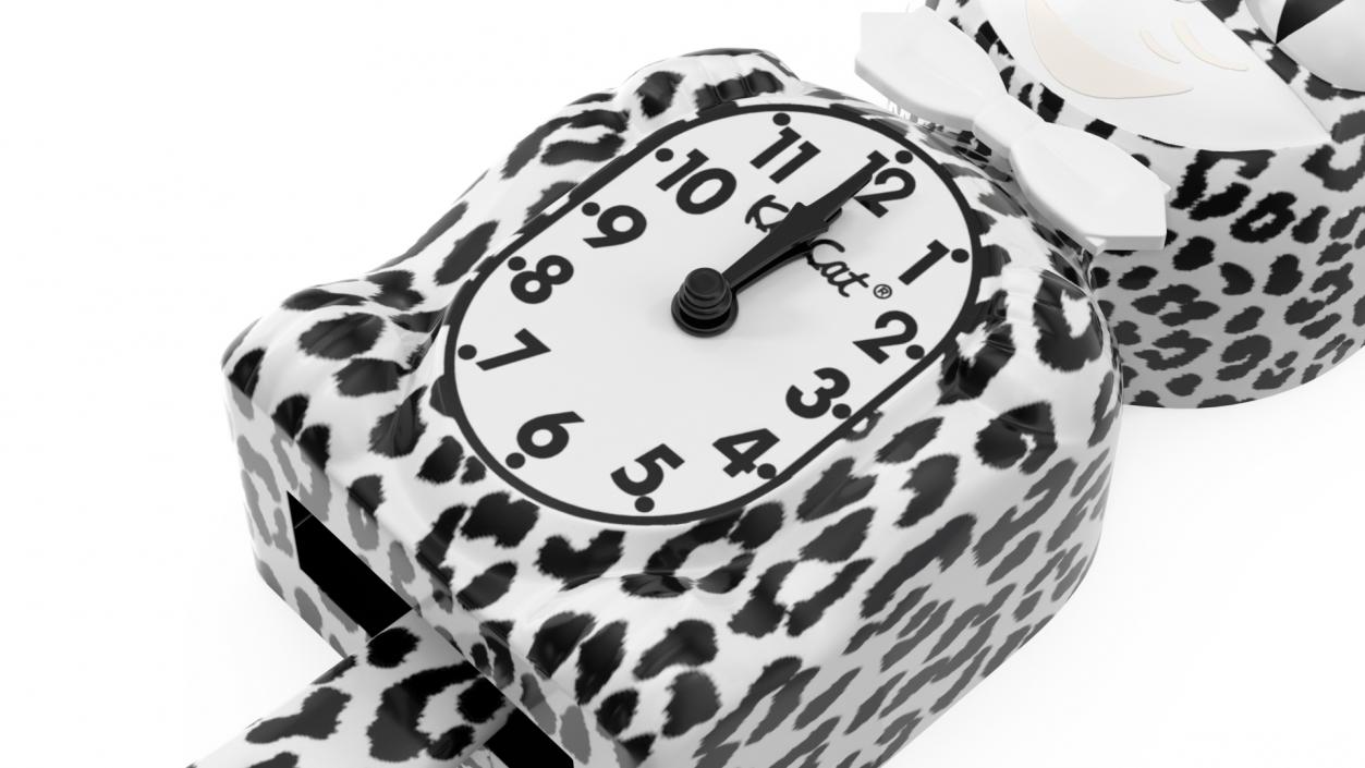 3D Snow Leopard Kit Cat Clock Rigged model