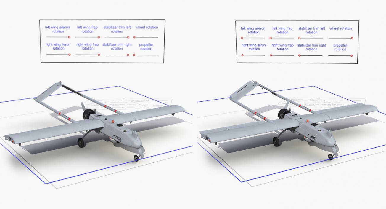 3D UAV Rigged 4 Collection model