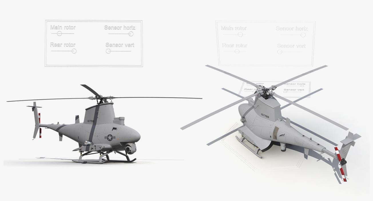 3D UAV Rigged 4 Collection model