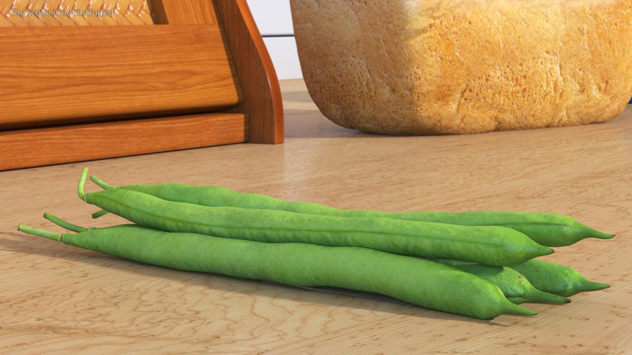 3D Green French Beans model