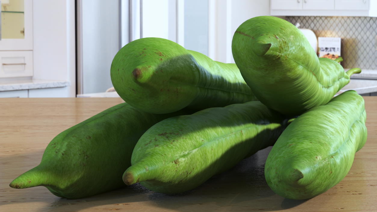 3D Green French Beans model