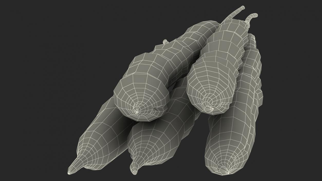 3D Green French Beans model