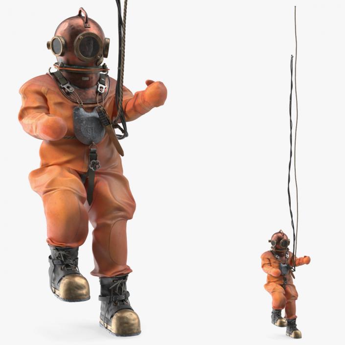 3D Diving Armor Old Diving Pose model