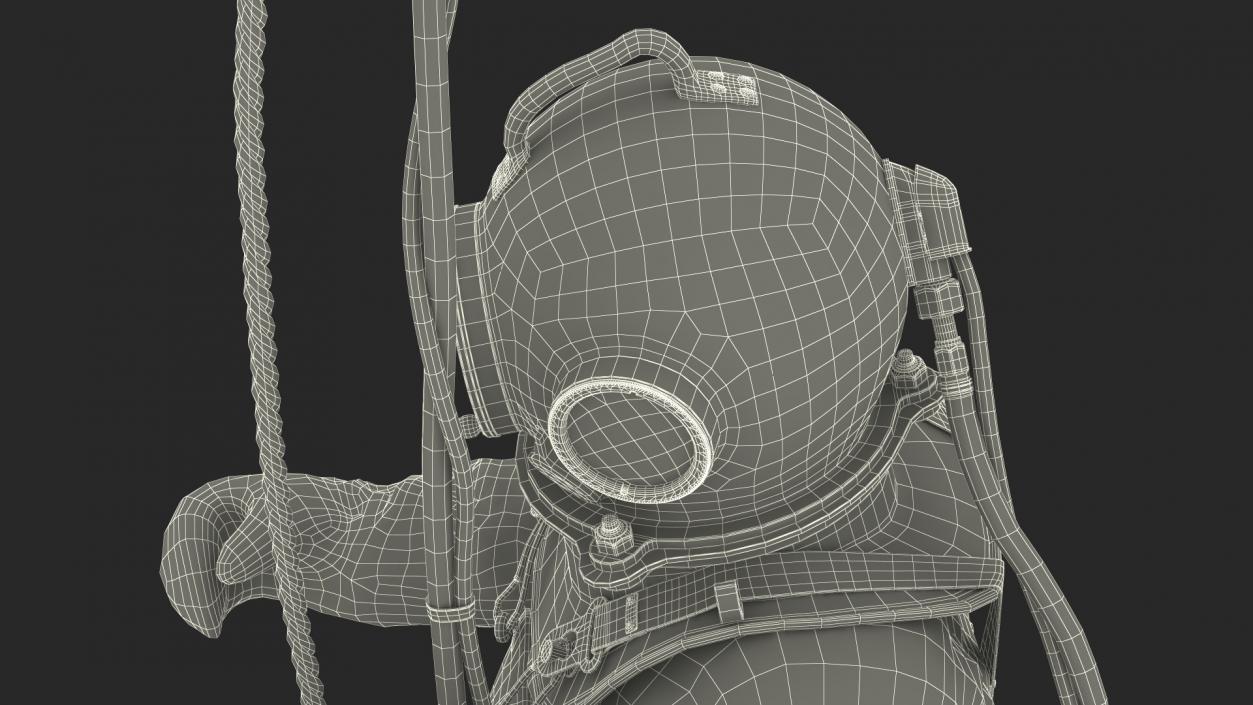 3D Diving Armor Old Diving Pose model