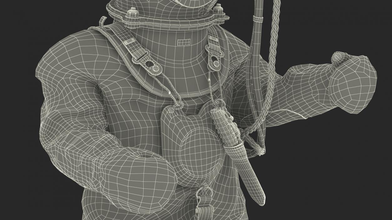 3D Diving Armor Old Diving Pose model