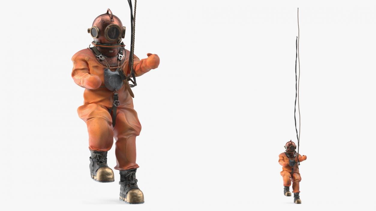 3D Diving Armor Old Diving Pose model