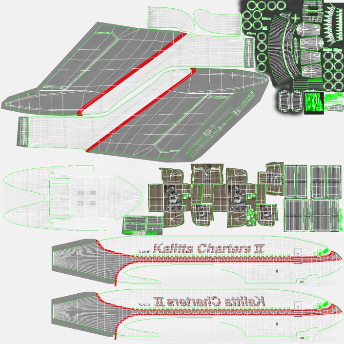 Charter Boeing 727-100 Kalitta Charters 3D model