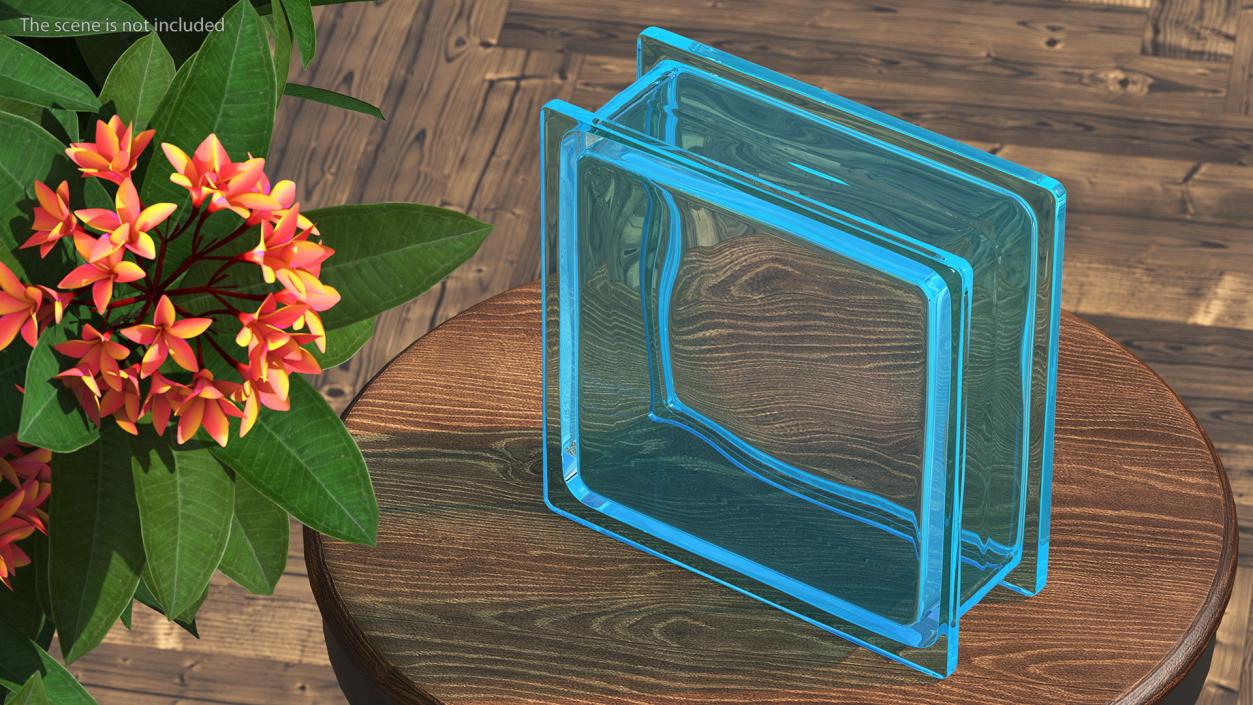 3D Blue Square Glass Block model