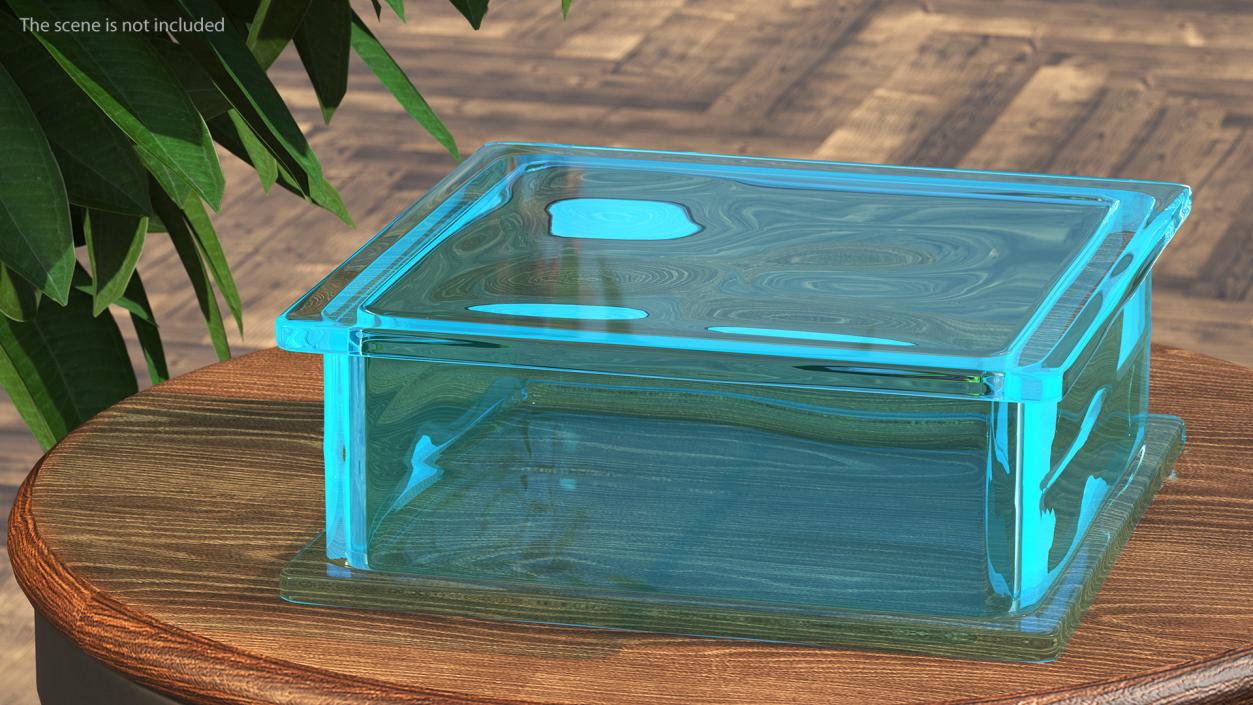 3D Blue Square Glass Block model