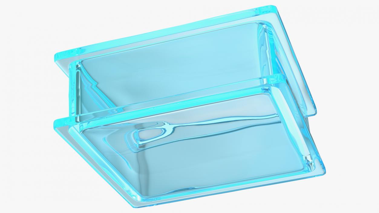 3D Blue Square Glass Block model