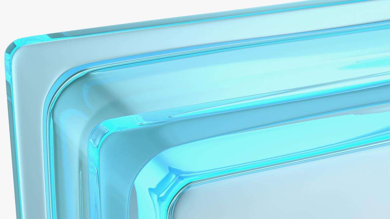 3D Blue Square Glass Block model