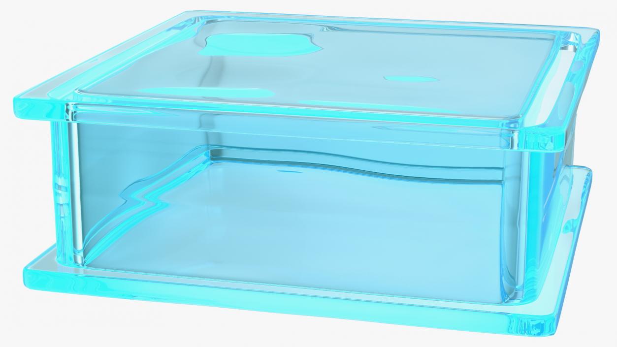 3D Blue Square Glass Block model