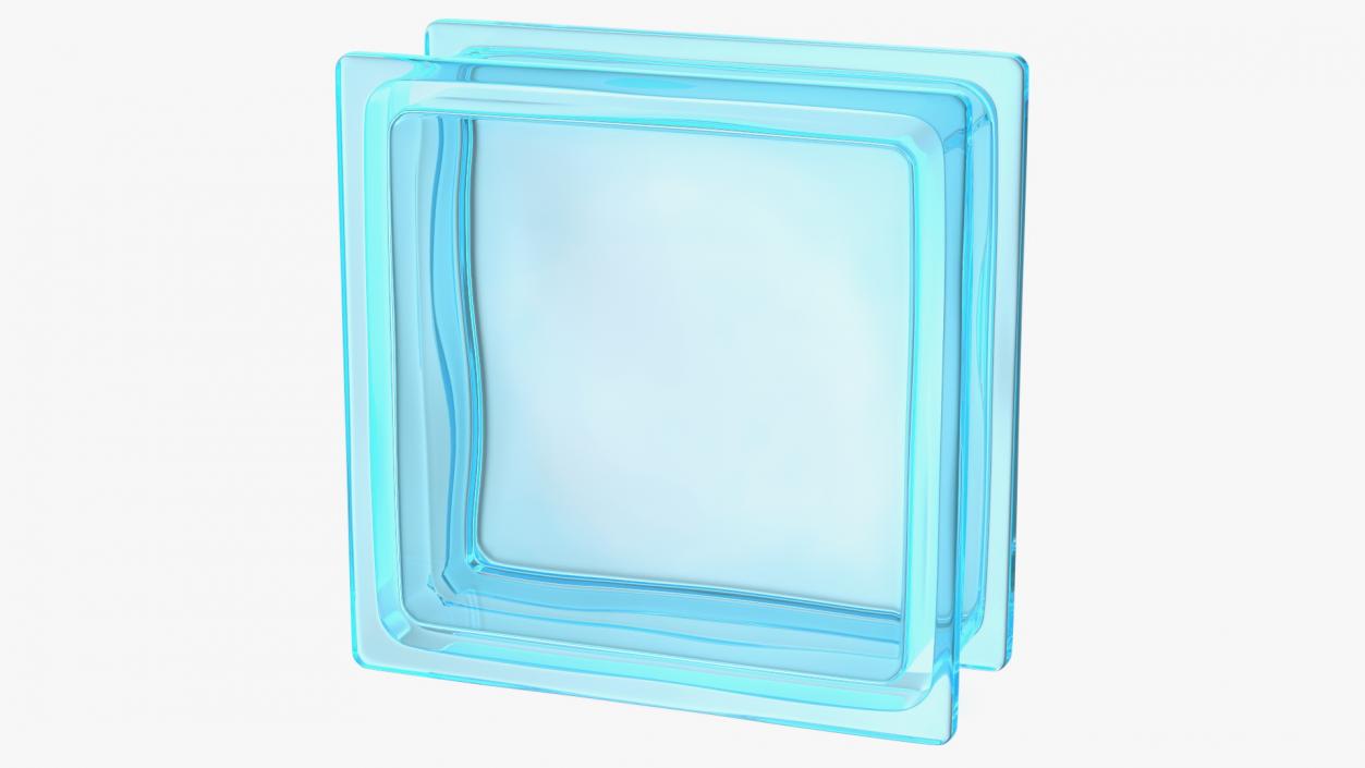 3D Blue Square Glass Block model