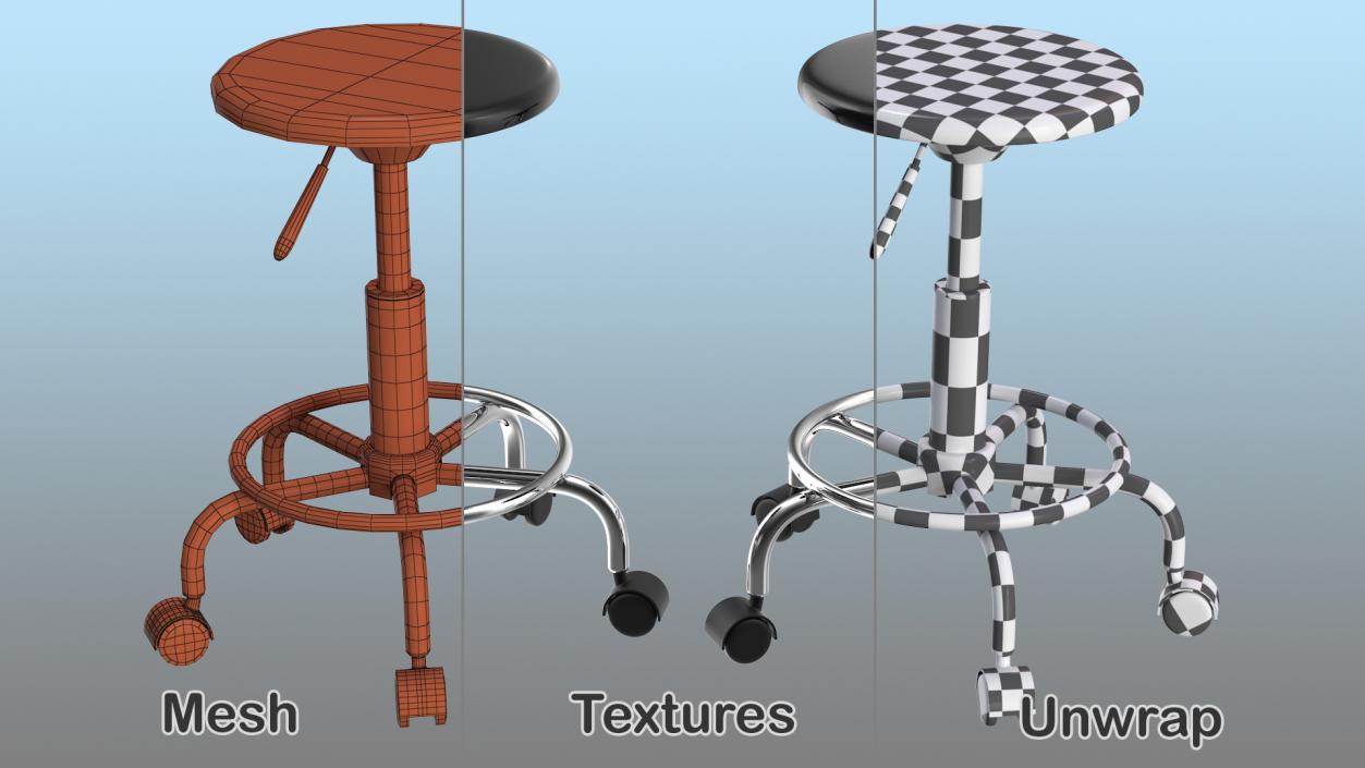 3D model Adjustable Drafting Stool