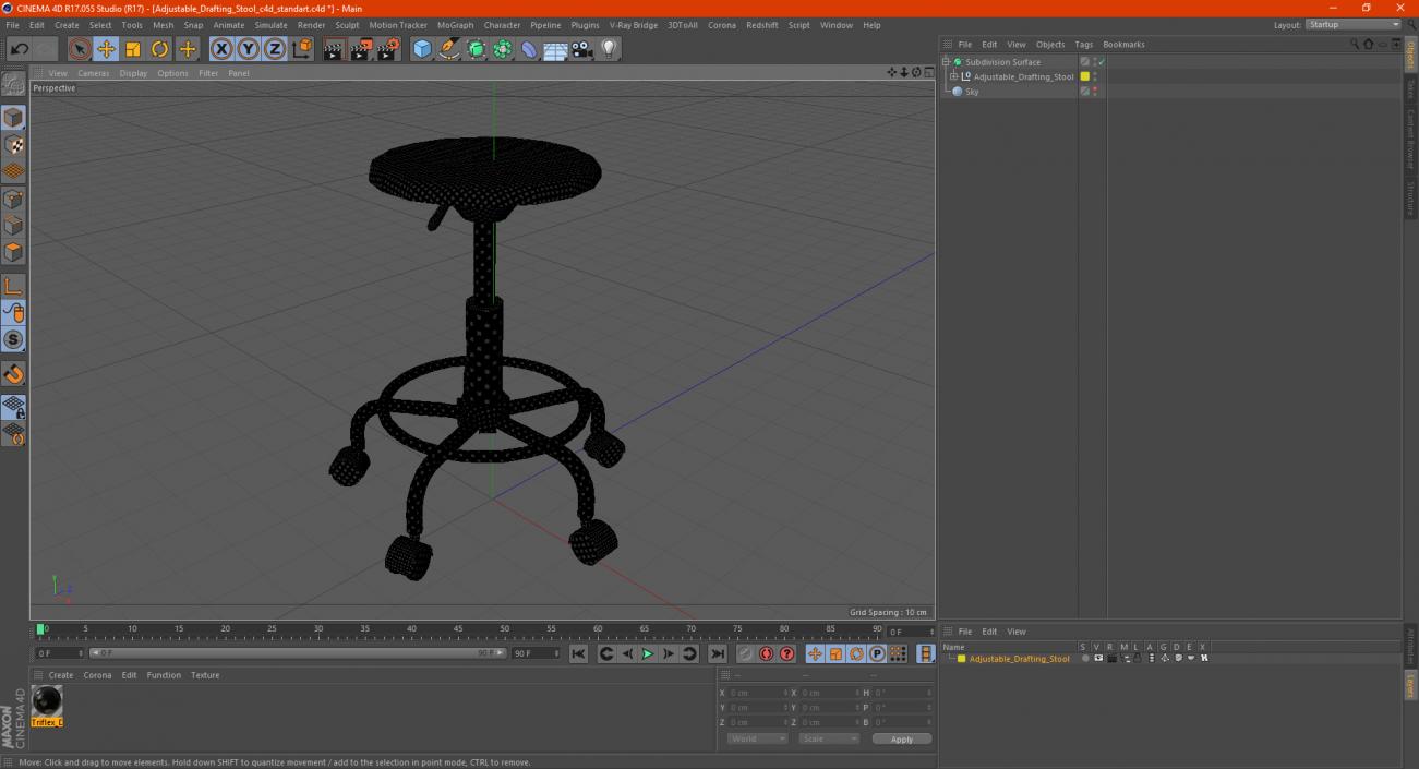 3D model Adjustable Drafting Stool