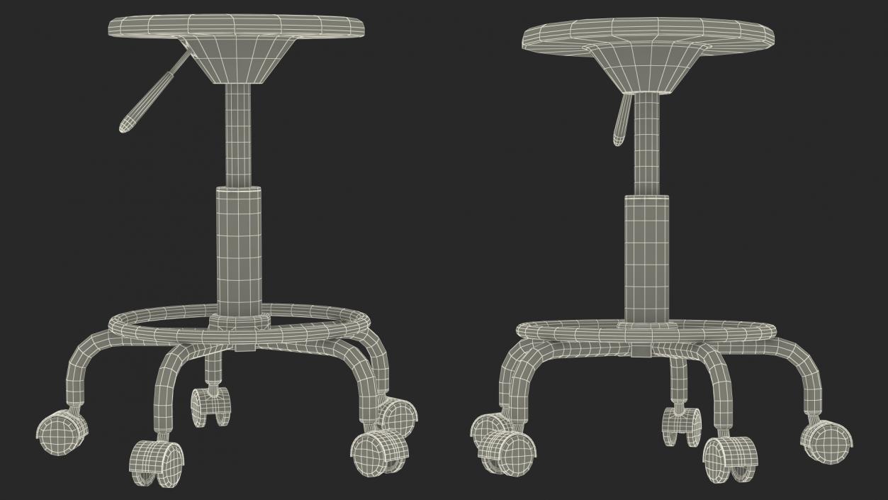 3D model Adjustable Drafting Stool