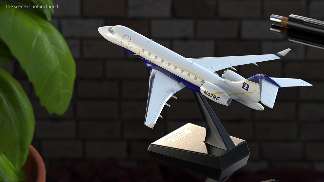 3D model Bombardier Global 6000 Scale Model with Stand