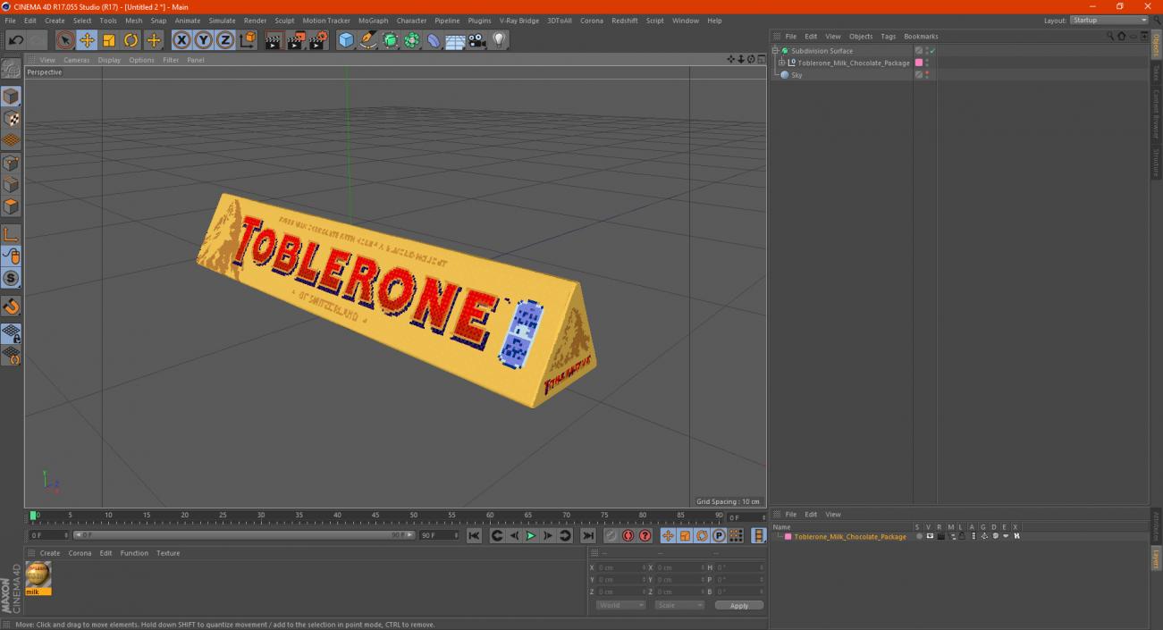 Toblerone Milk Chocolate Package 3D