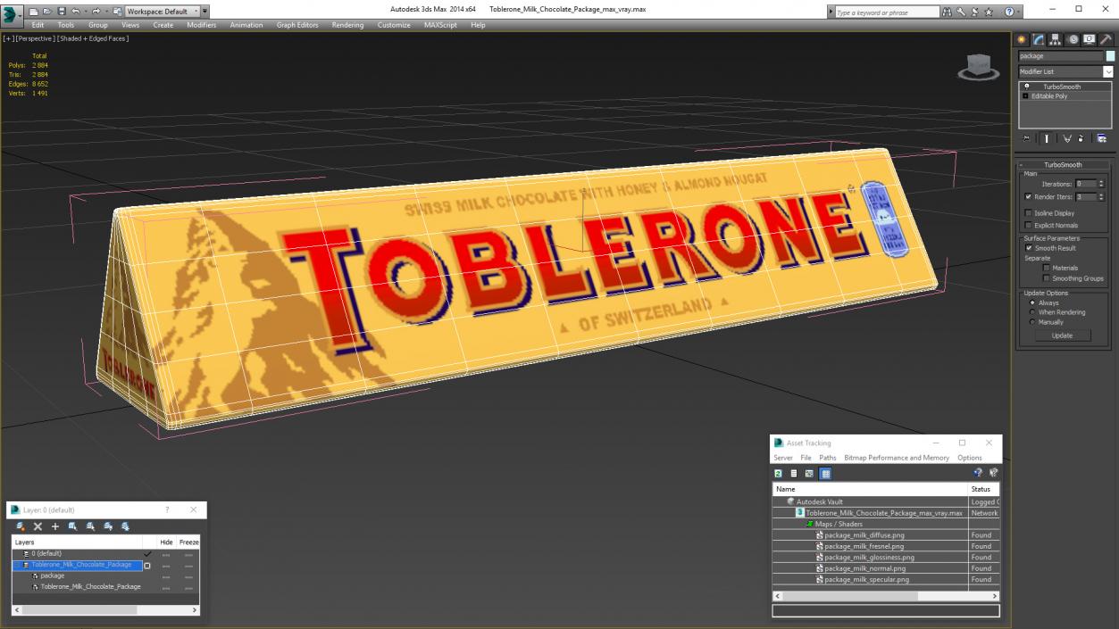 Toblerone Milk Chocolate Package 3D