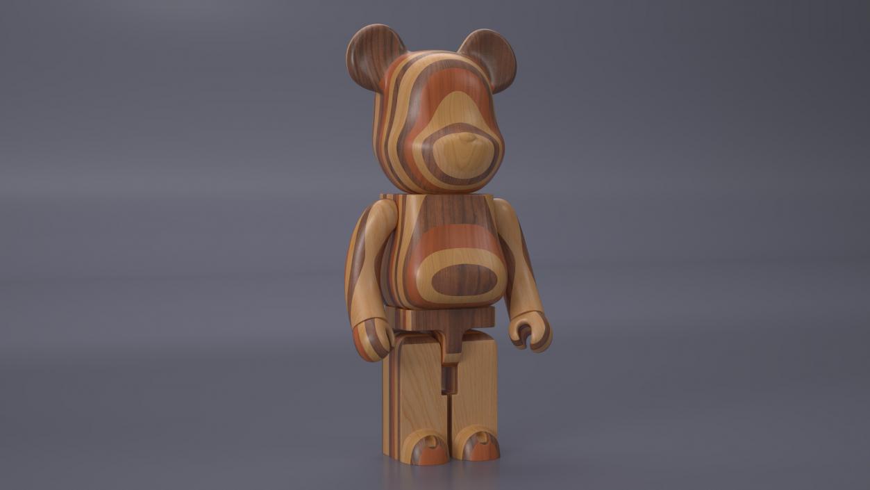 3D Bearbrick Karimoku Layered Wood