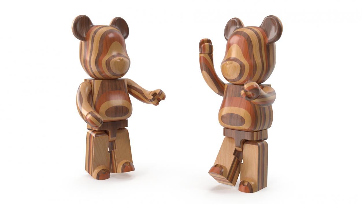 3D Bearbrick Karimoku Layered Wood