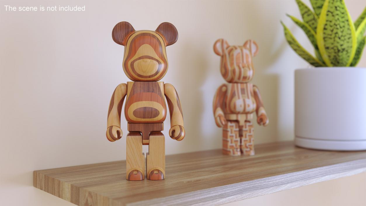 3D Bearbrick Karimoku Layered Wood