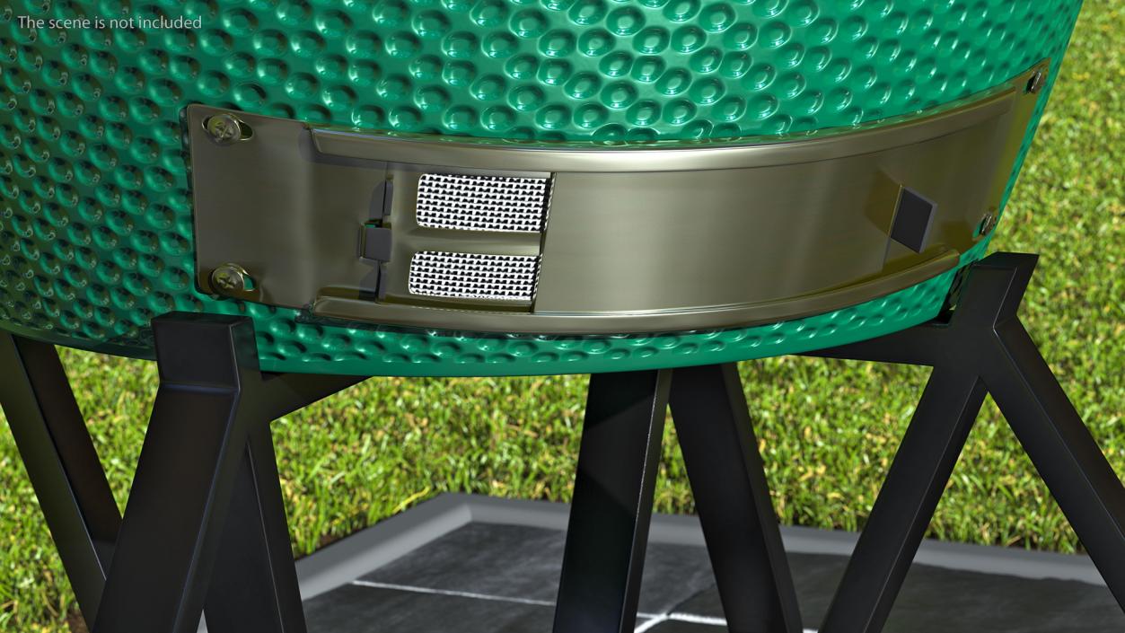 3D Big Green Egg Barbecue Grill Open model