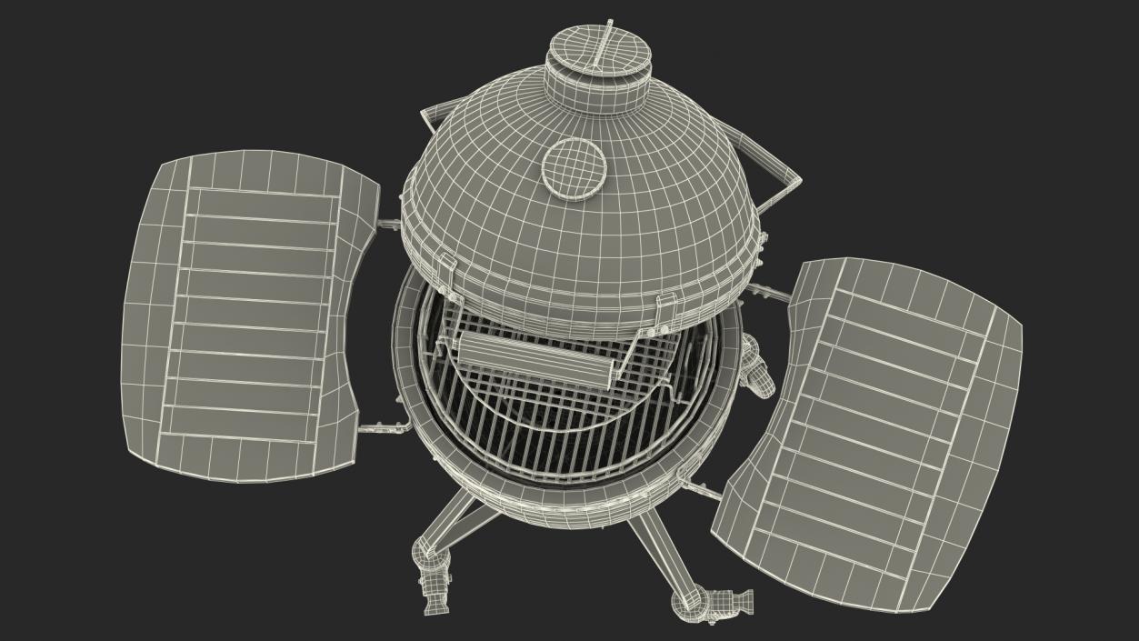 3D Big Green Egg Barbecue Grill Open model