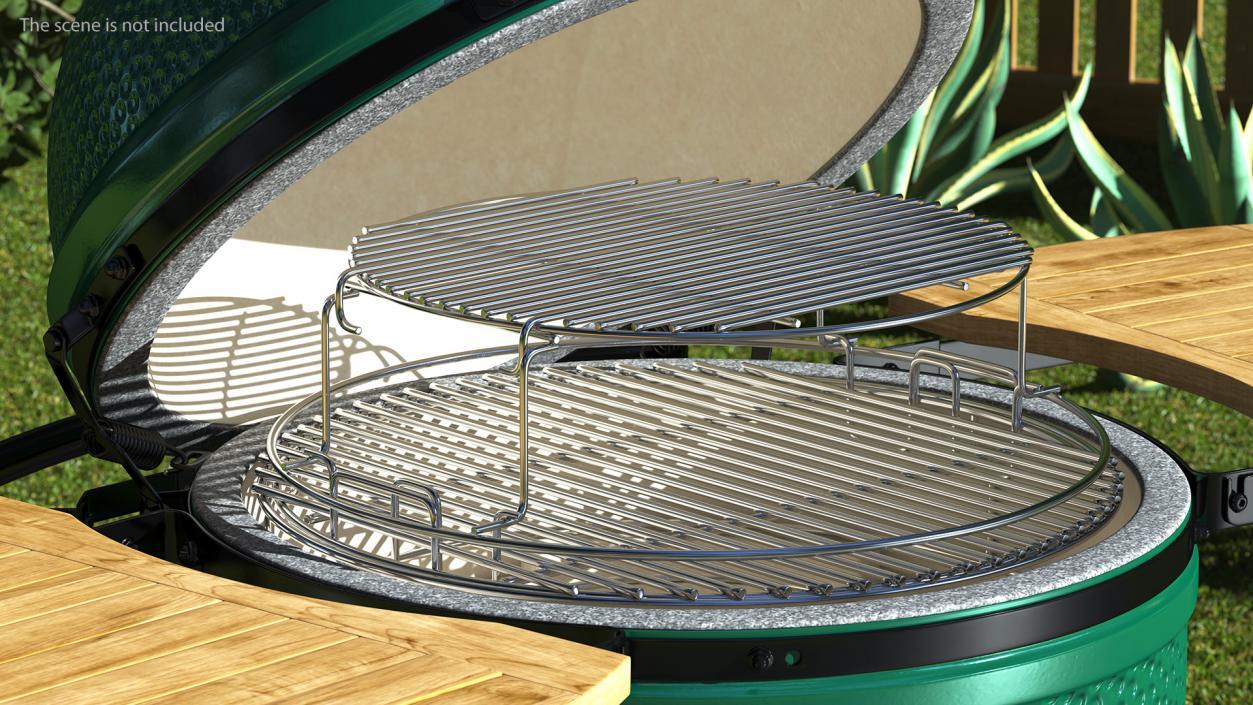 3D Big Green Egg Barbecue Grill Open model