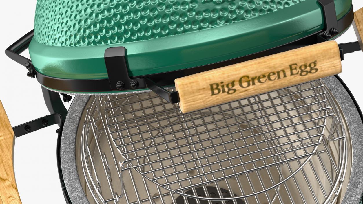 3D Big Green Egg Barbecue Grill Open model