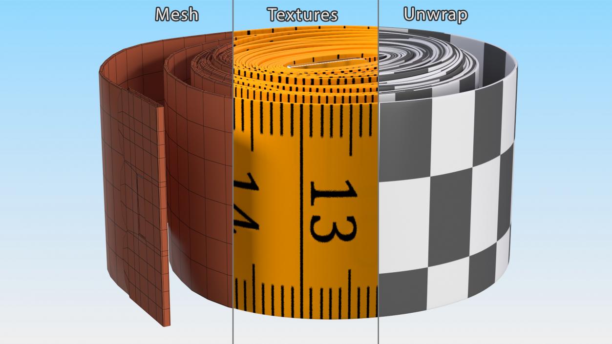 Rolled Orange Tailoring Meter 3D model